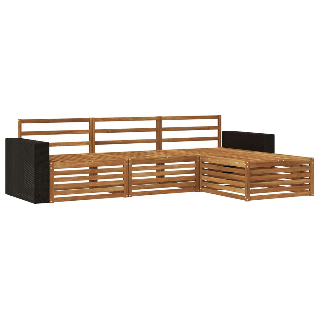 Conjunto de sofás de exterior 5 pcs Madera de Acacia Sólida