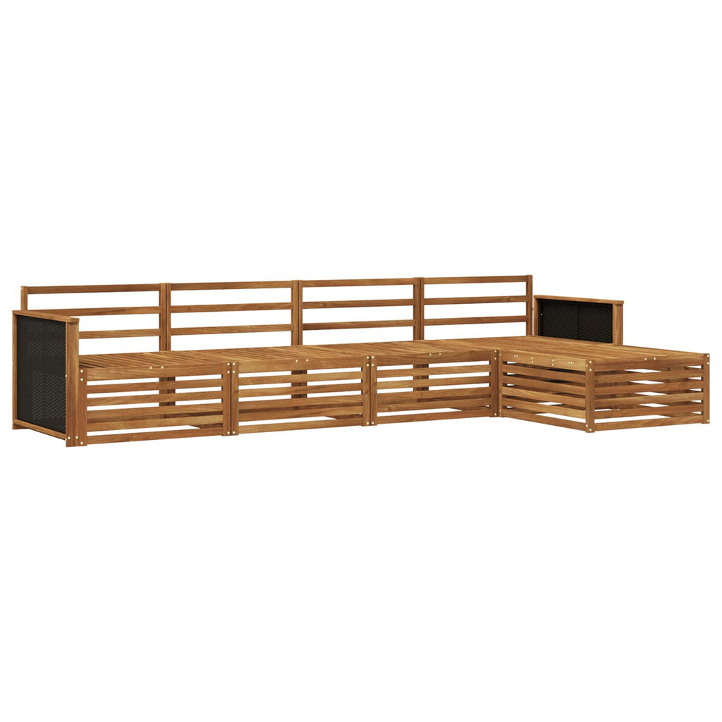Conjunto de sofás de exterior 5 pcs Natural