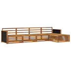 Conjunto de sofás de exterior 5 pcs Natural