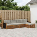 Conjunto de sofás de exterior 5 pcs Natural y Gris Claro
