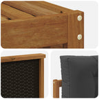 Conjunto de sofás de exterior 5 pcs Natural y Antracita