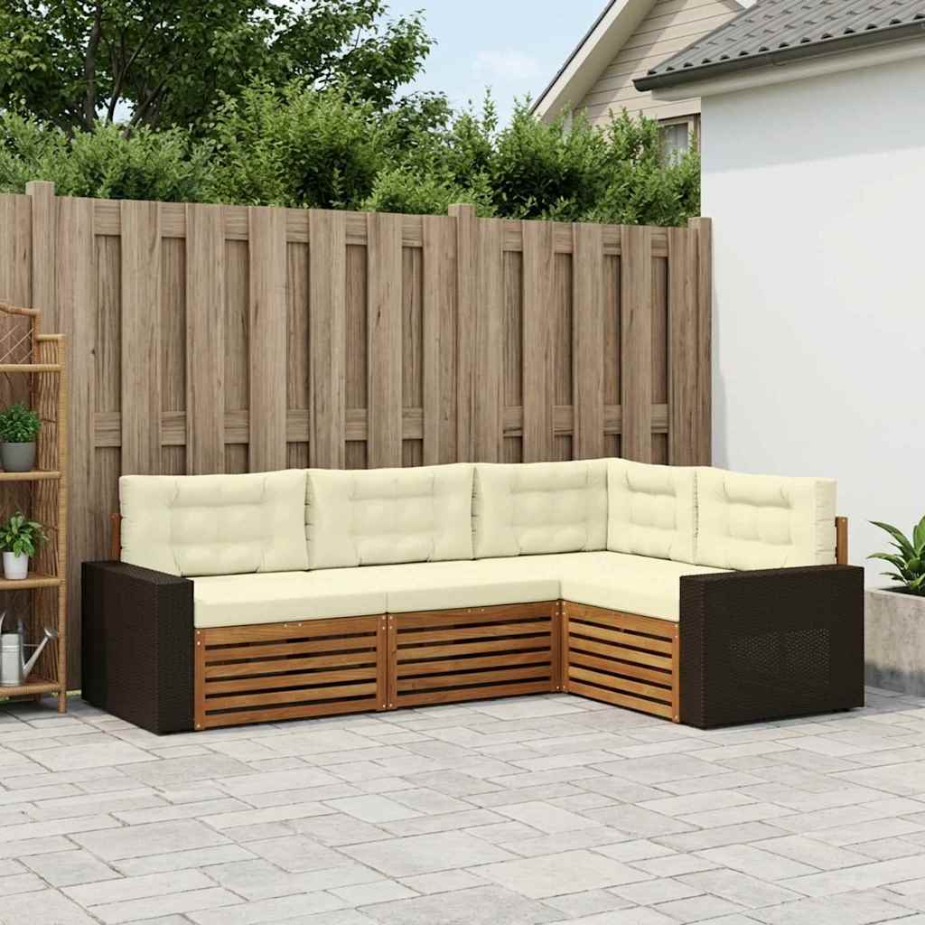 Conjunto de sofás de exterior 4 pcs