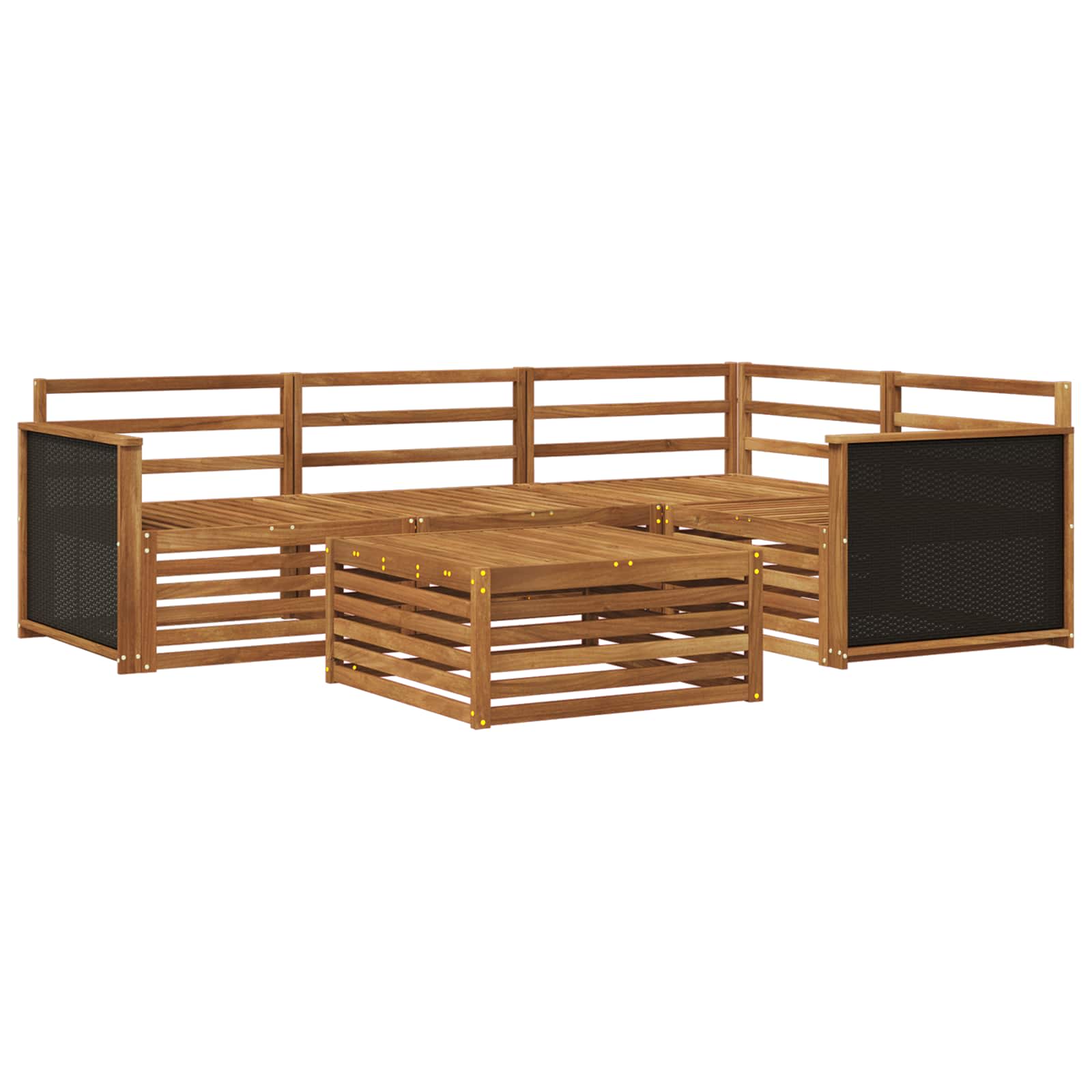 Conjunto de sofás de exterior 5 pcs Natural 79 x 79 x 37 cm