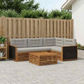 Conjunto de sofás de exterior 5 pcs Natural y Gris Claro