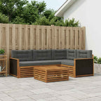 Conjunto de sofás de exterior 5 pcs Natural y Antracita