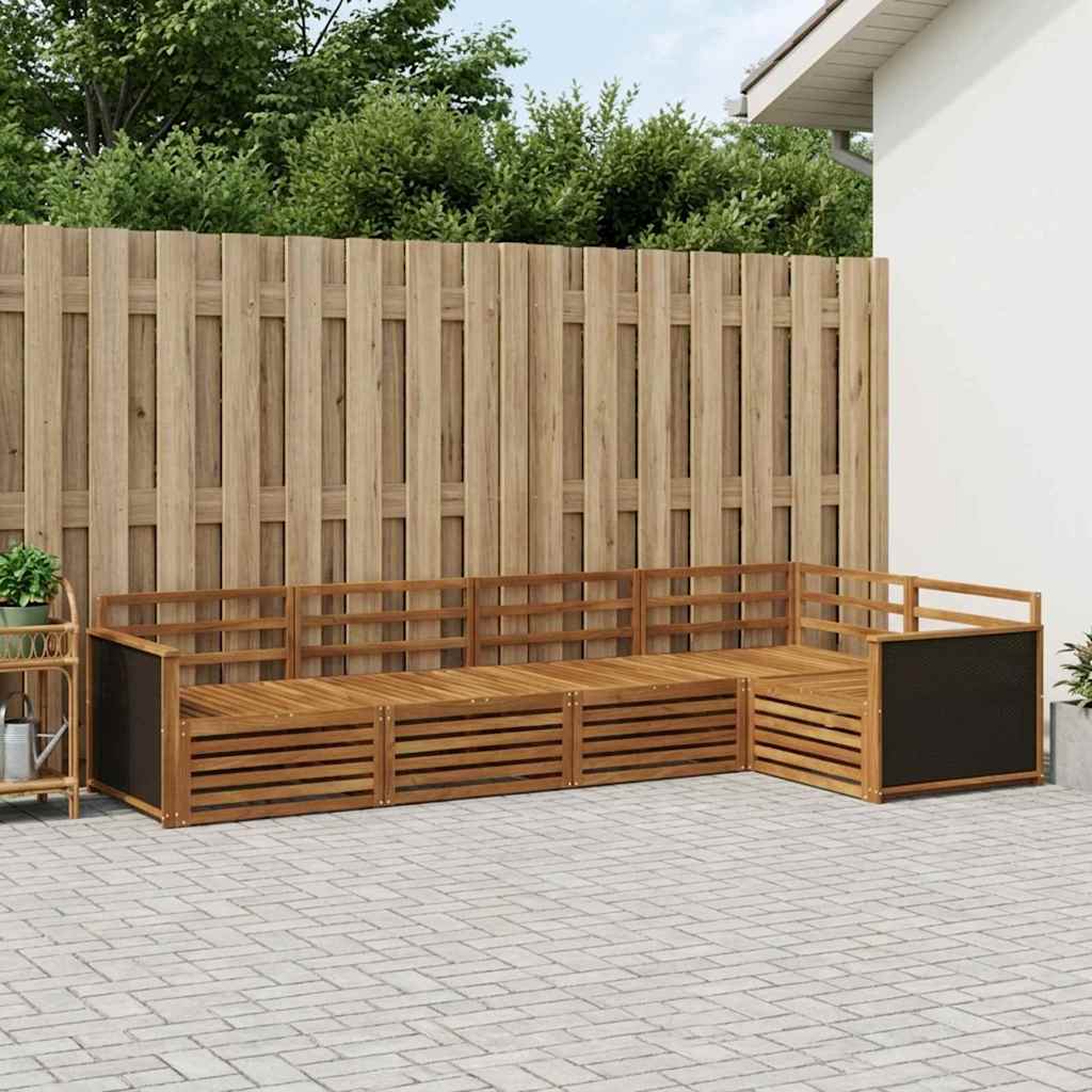 Conjunto de sofás de exterior 5 pcs Natural