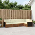 Conjunto de sofás de exterior 5 pcs Natural y Crema