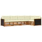 Conjunto de sofás de exterior 5 pcs Natural y Crema