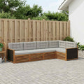 Conjunto de sofás de exterior 5 pcs Natural y Gris Claro