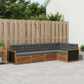 Conjunto de sofás de exterior 5 pcs Natural y Antracita