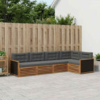 Conjunto de sofás de exterior 5 pcs Natural y Antracita
