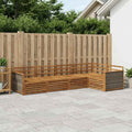 Conjunto de sofás de exterior 5 pcs Natural