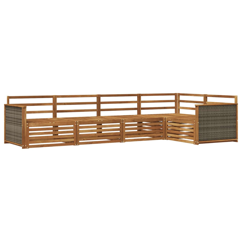 Conjunto de sofás de exterior 5 pcs Natural