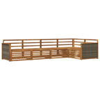 Conjunto de sofás de exterior 5 pcs Natural