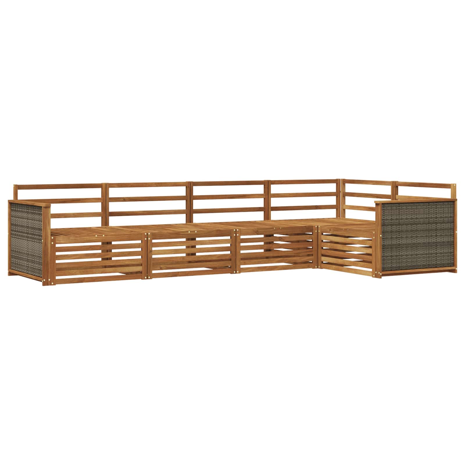 Conjunto de sofás de exterior 5 pcs Natural