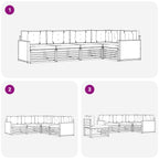 Conjunto de sofás de exterior con cojín 5 pcs Natural y Beige