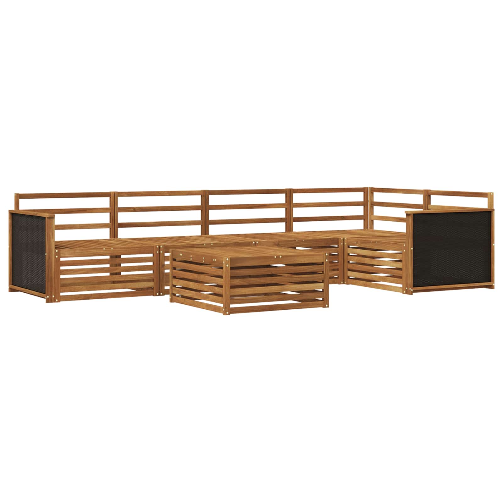 Conjunto de sofás de exterior 6 pcs Natural 79 x 79 x 37 cm