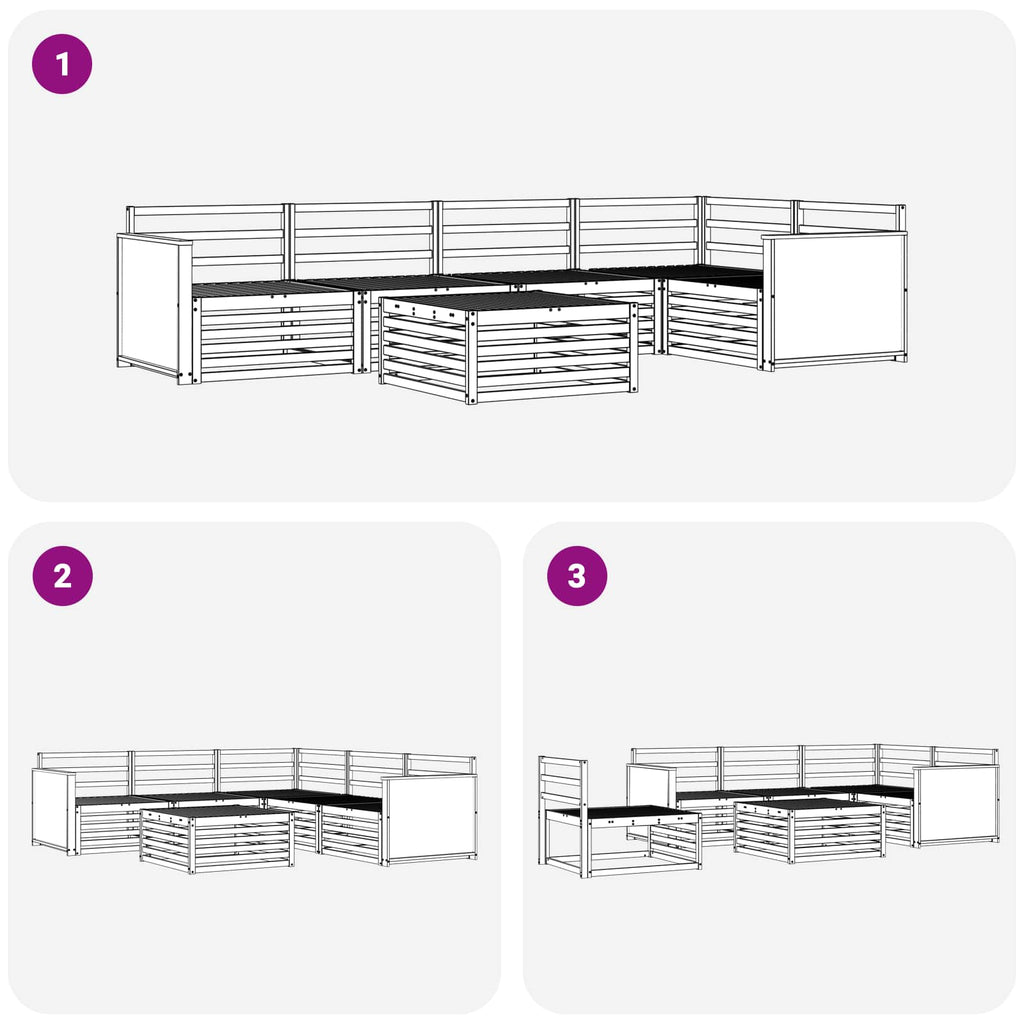 Conjunto de sofás de exterior 6 pcs Natural 79 x 79 x 37 cm