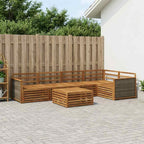 Conjunto de sofás de exterior 6 pcs Natural