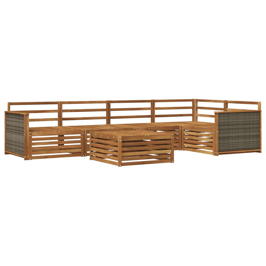 Conjunto de sofás de exterior 6 pcs Natural