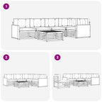 Conjunto de sofás de exterior con cojín 6 pcs Natural y Beige