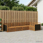 Conjunto de sofás de exterior 6 pcs Natural