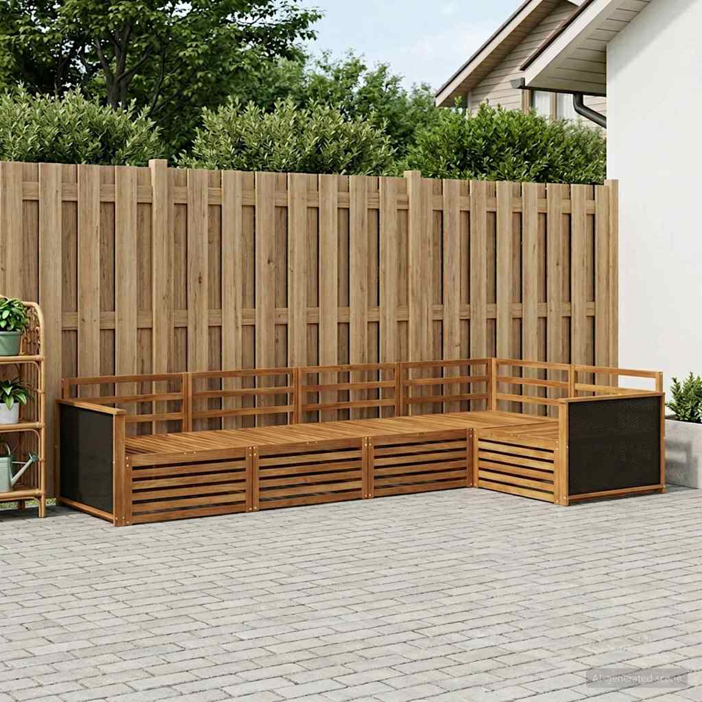 Conjunto de sofás de exterior 6 pcs Natural