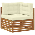 Conjunto de sofás de exterior 6 pcs Natural y Crema