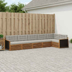 Conjunto de sofás de exterior 6 pcs Natural y Gris Claro