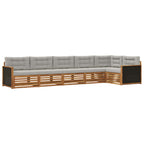 Conjunto de sofás de exterior 6 pcs Natural y Gris Claro