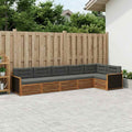 Conjunto de sofás de exterior 6 pcs Natural y Antracita