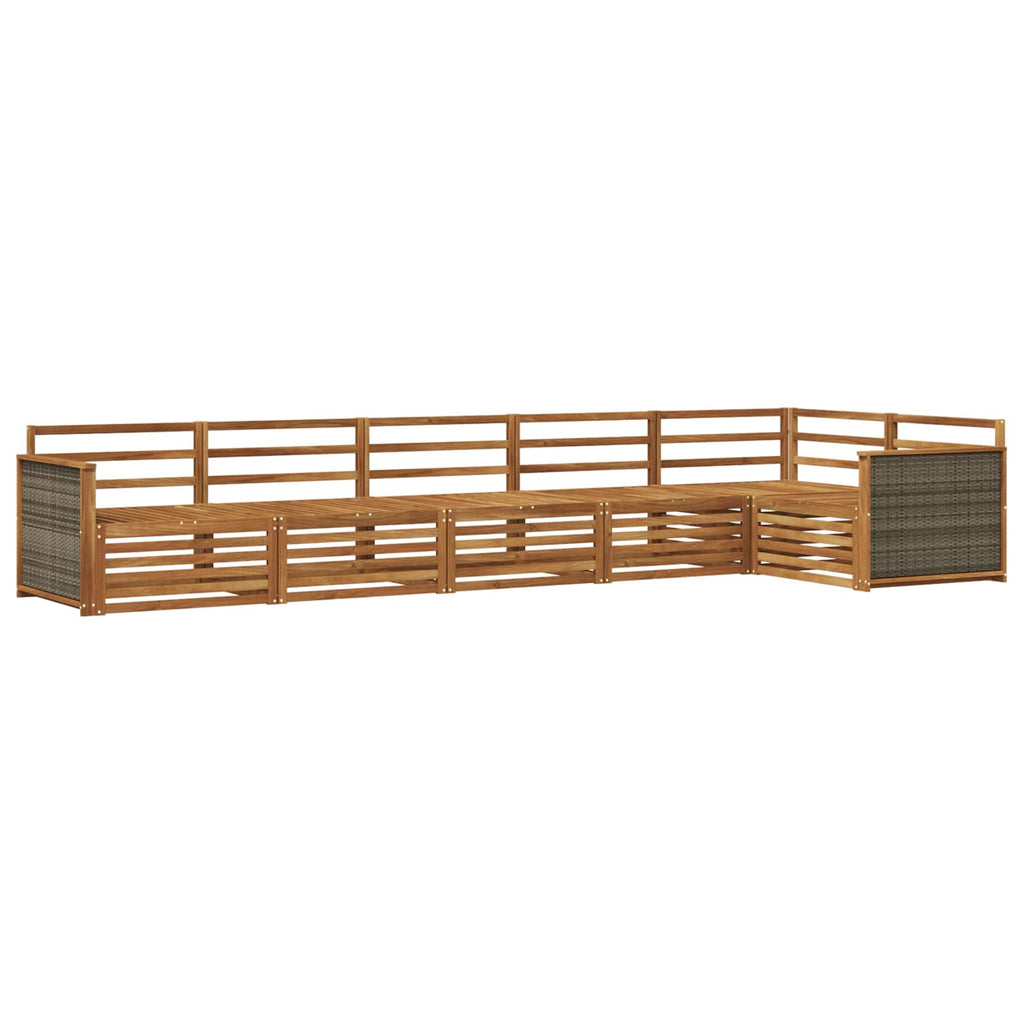 Conjunto de sofás de exterior 6 pcs Natural