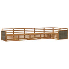 Conjunto de sofás de exterior 6 pcs Natural
