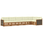 Conjunto de sofás de exterior con cojín 6 pcs Natural y Crema