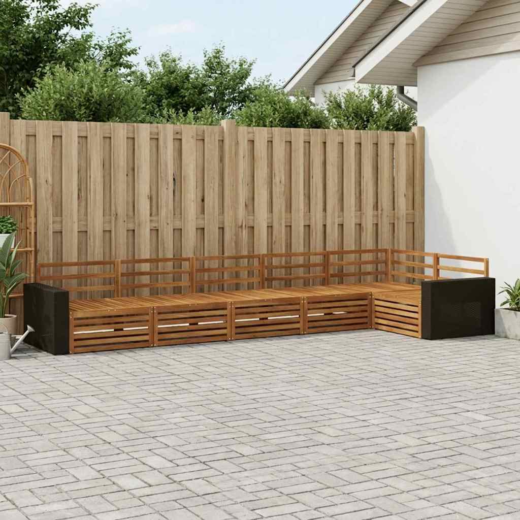 Conjunto de sofás de exterior 6 pcs Natural