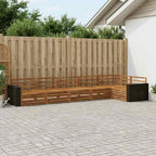 Conjunto de sofás de exterior 6 pcs Natural
