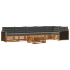Conjunto de sofás de exterior 7 pcs Natural y Antracita