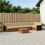Conjunto de sofás de exterior 7 pcs Natural y Antracita