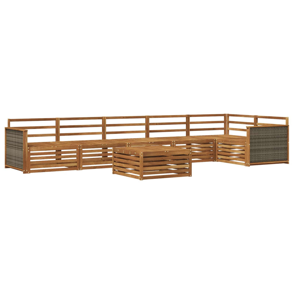 Conjunto de sofás de exterior 7 pcs Natural