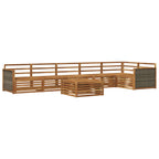 Conjunto de sofás de exterior 7 pcs Natural