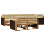 Conjunto de sofás de exterior con cojín 7 pcs