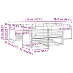 Conjunto de sofás de exterior con cojín 7 pcs