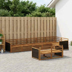 Conjunto de sofás de exterior 8 pcs Blanco y Antracita