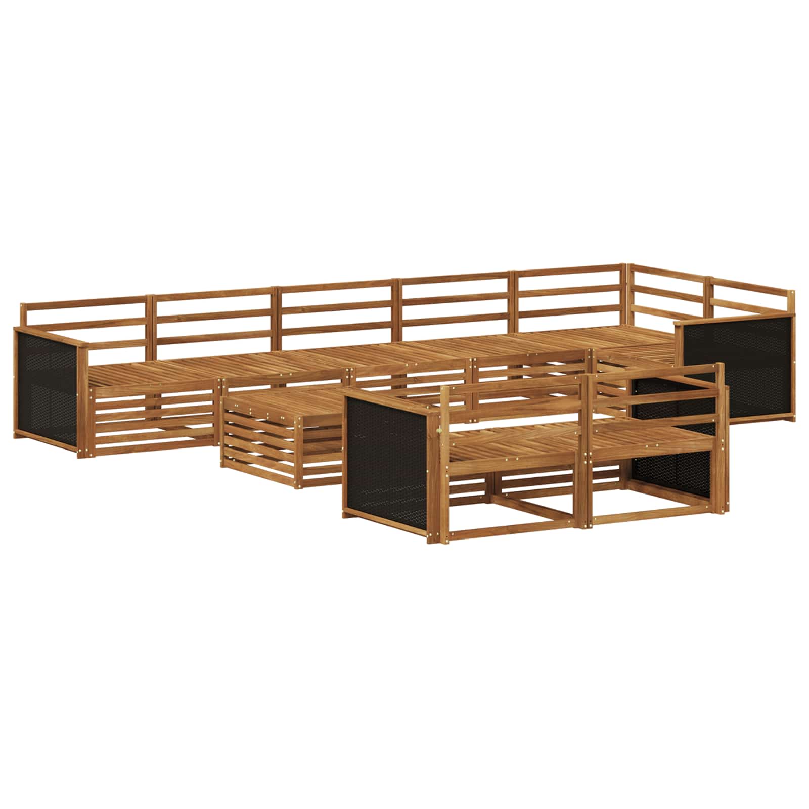 Conjunto de sofás de exterior 9 pcs