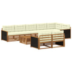 Conjunto de sofás de exterior con cojín 9 pcs