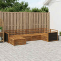 Conjunto de sofás de exterior 6 pcs Natural