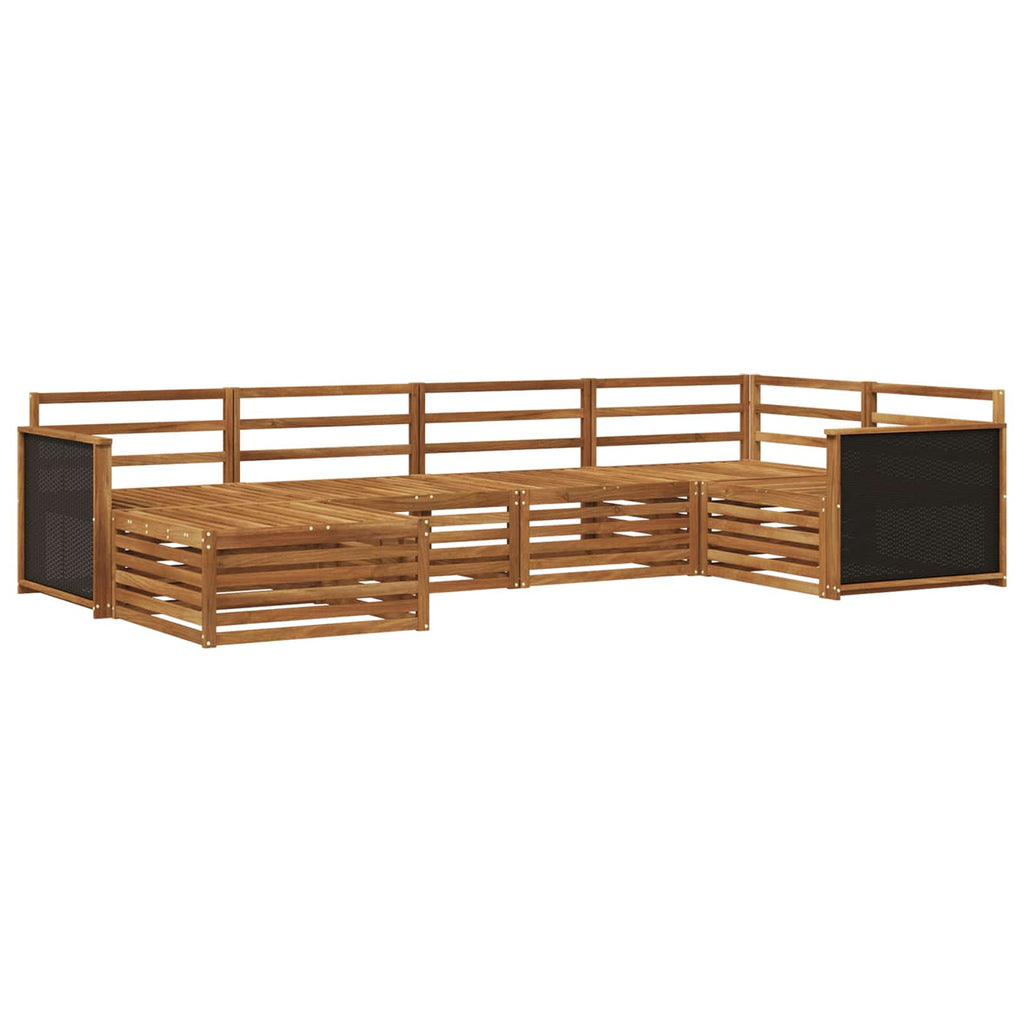 Conjunto de sofás de exterior 6 pcs Natural