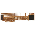 Conjunto de sofás de exterior 6 pcs Natural
