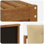 Conjunto de sofás de exterior con cojín 6 pcs Natural y Beige