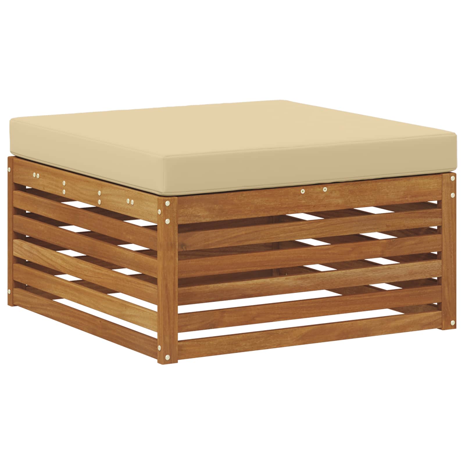 Conjunto de sofás de exterior con cojín 6 pcs Natural y Beige